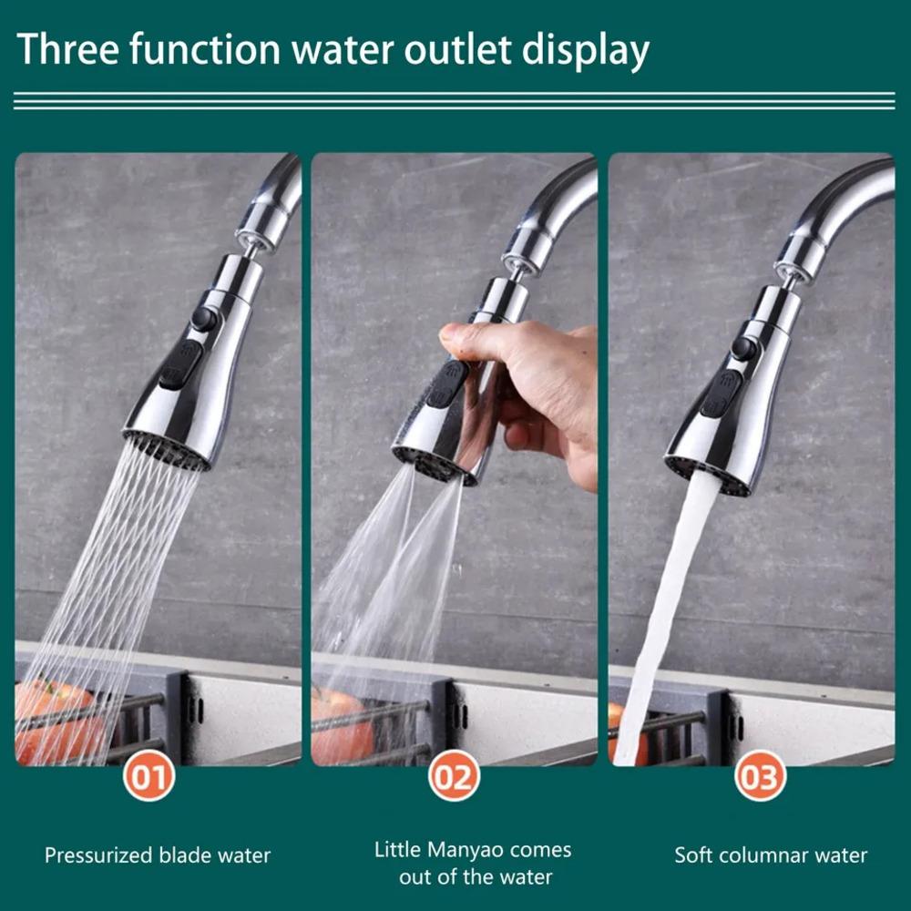 TripleFlow: 3-Mode Kitchen Sink Faucet